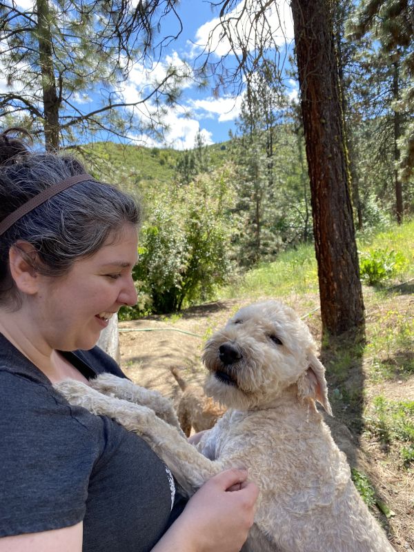 Jasmine Hiking with the Dogs