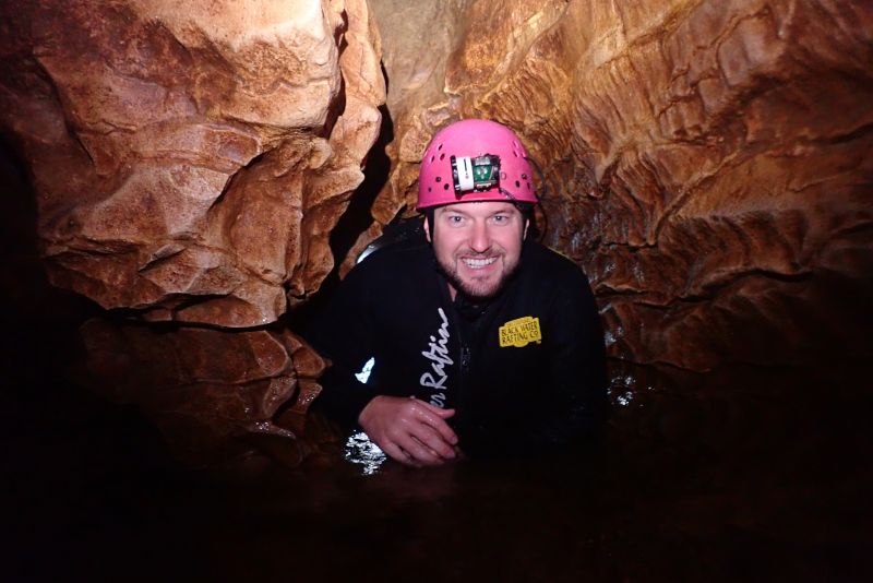 Shawn Exploring Caves in New Zealand