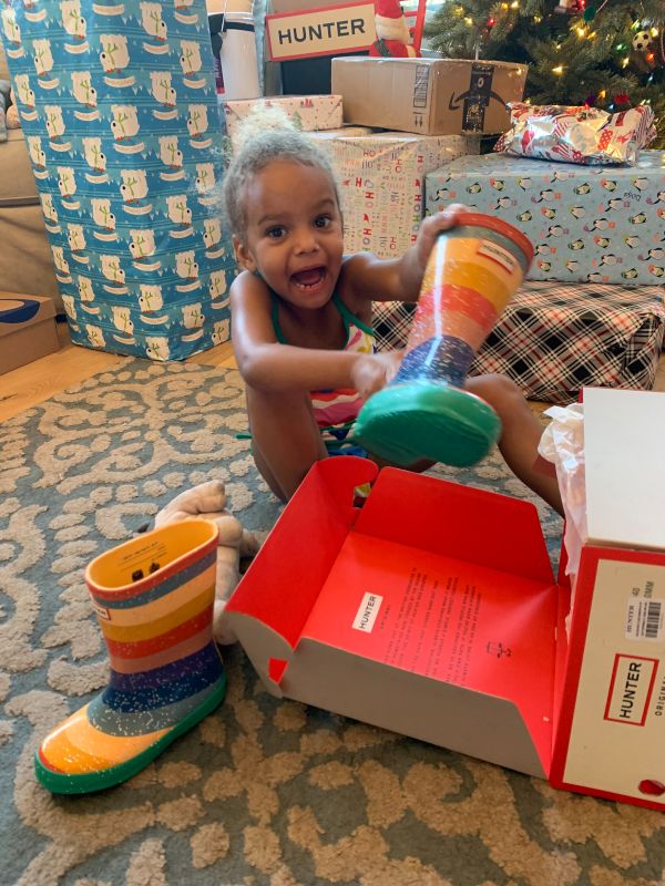 Naomi Opening Christmas Presents