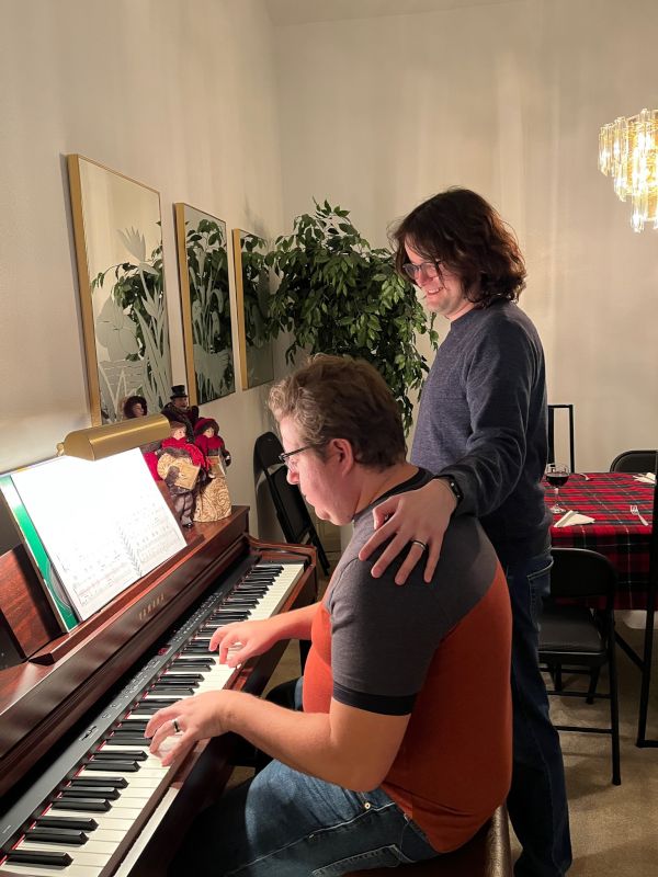 Brandon Playing Piano at Mario's Grandmother's House