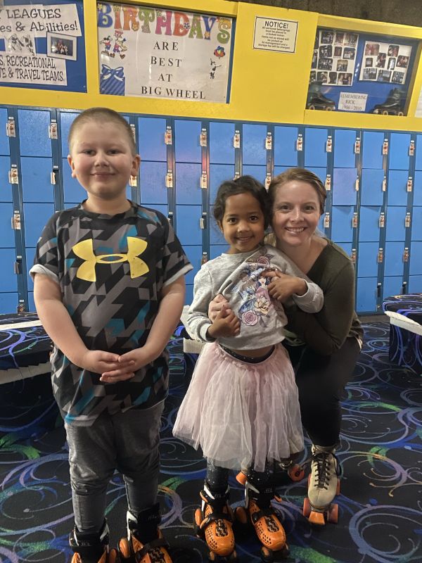 Kourtney Roller Skating With Our Niece & Nephew