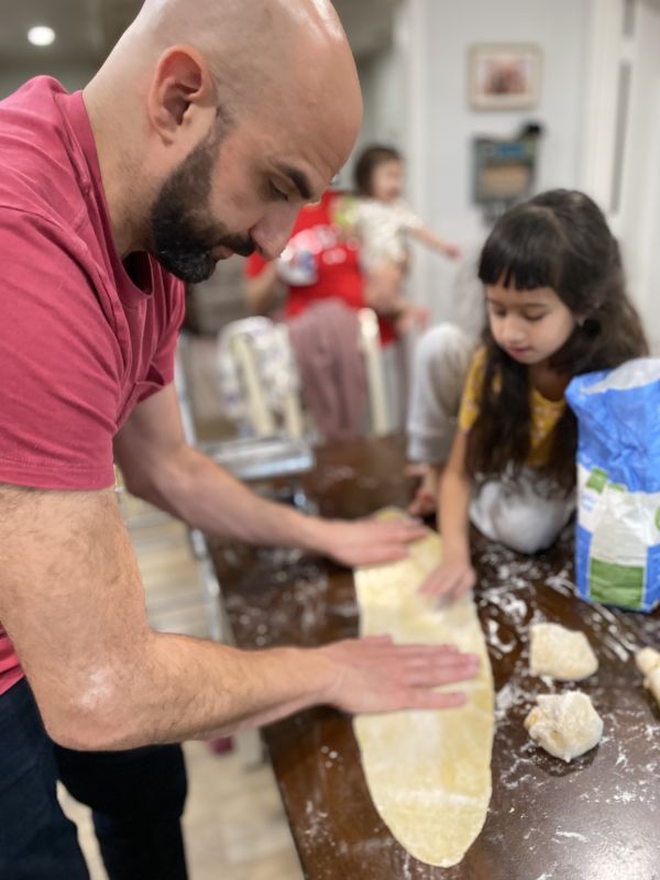 AJ Making Pasta With Our Niece