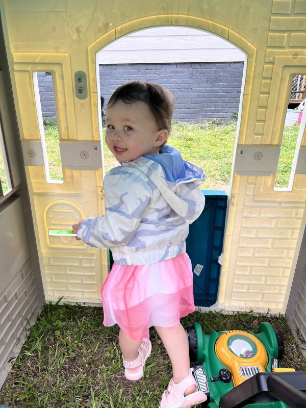 Haleigh Playing House! With a Mower Inside