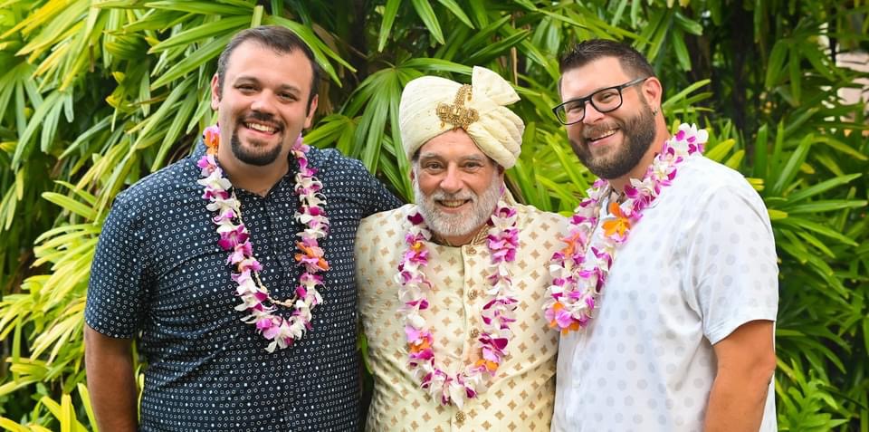 Us with Dustin's Dad at His Wedding