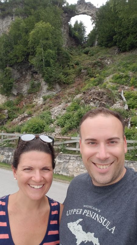 Selfie in Front of Arch Rock