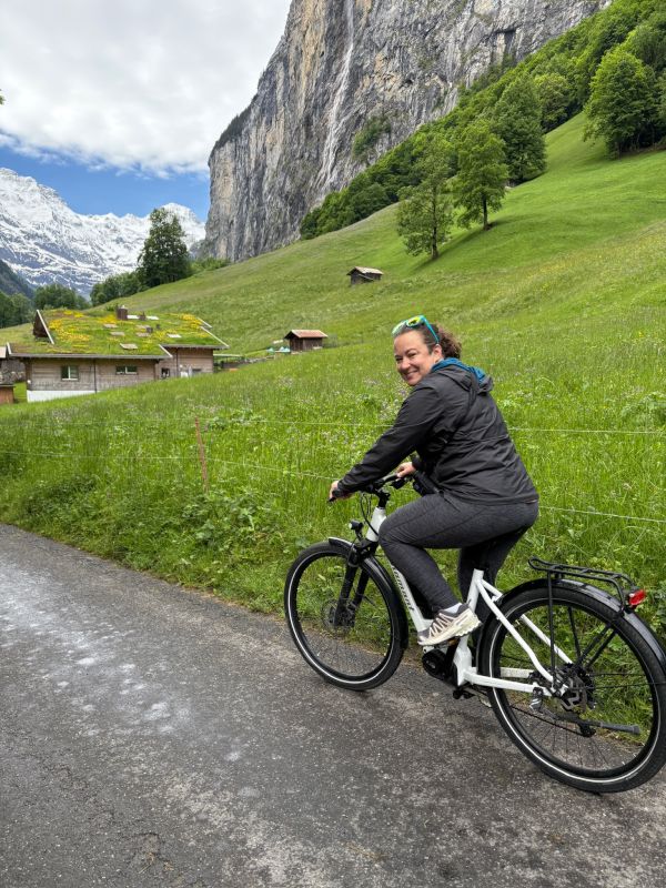 Leah Biking in Switzerland