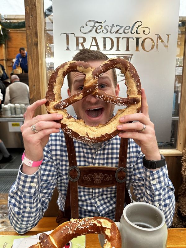 Greg Excited for a Pretzel