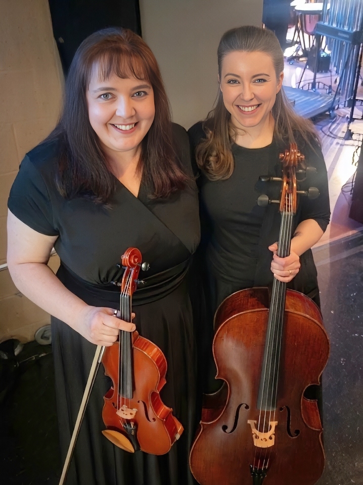 Katy in Orchestra With Her Mom Backstage