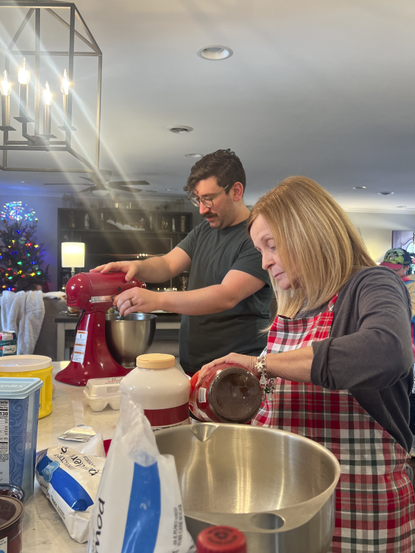 Kevin and Family Friend Paula Baking Holiday Cookies