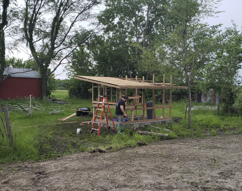 Nick Building a Project Outside