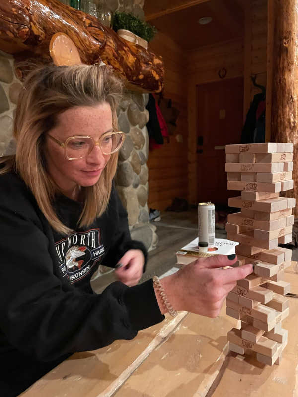 Erin Playing Jenga