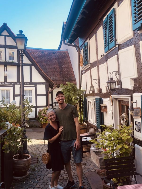 Strolling Through a European Town While Visiting Kevin's Sister