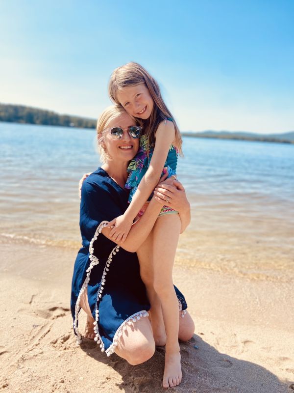 Enjoying the Lake by Our Cabin With Our Niece