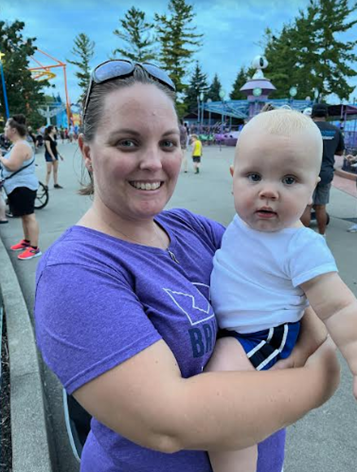 Heather With Our Nephew at Kings Island