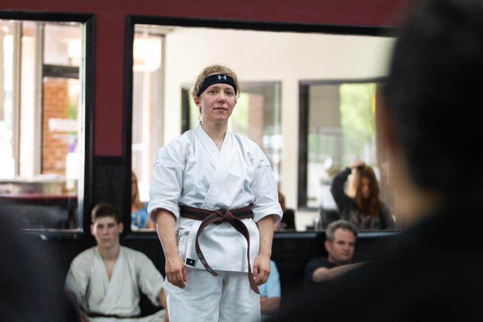 Dena at Her Black Belt Test