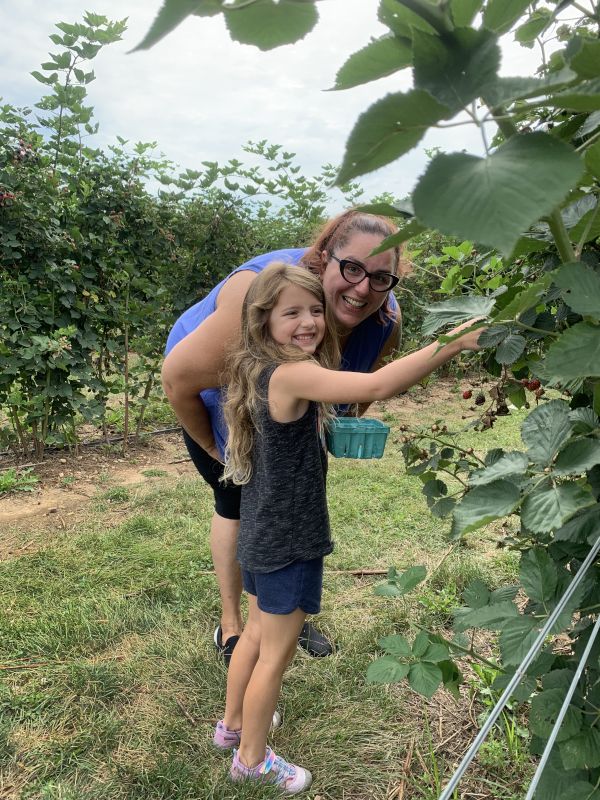 Renee Picking Berries With Our Niece
